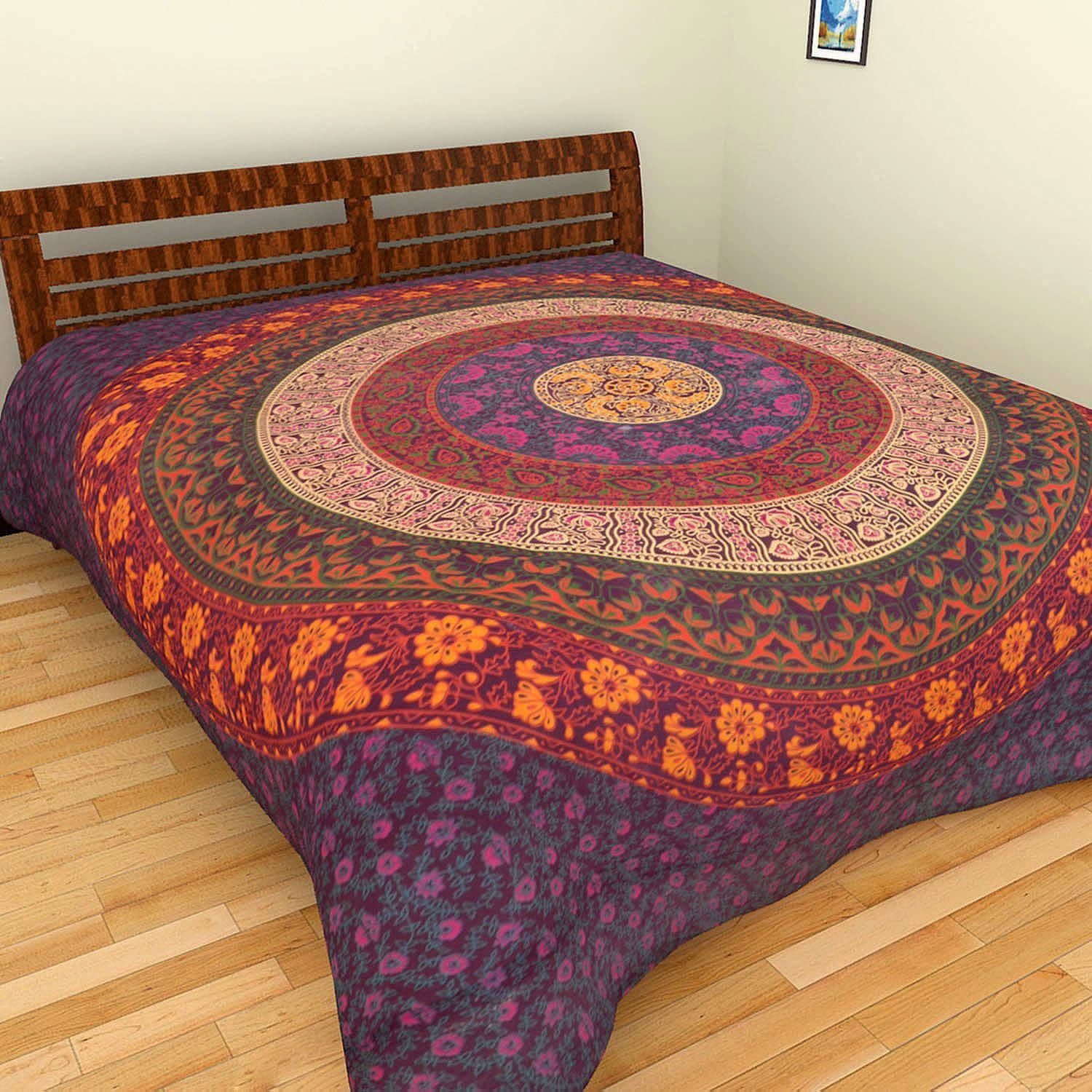 Navkaar Creation Cotton 1 Double Bedsheet with 2 Pillow Covers ( Purple ) Navkaar Creation Cotton 1 Double Bedsheet with 2 Pillow Covers ( Purple )