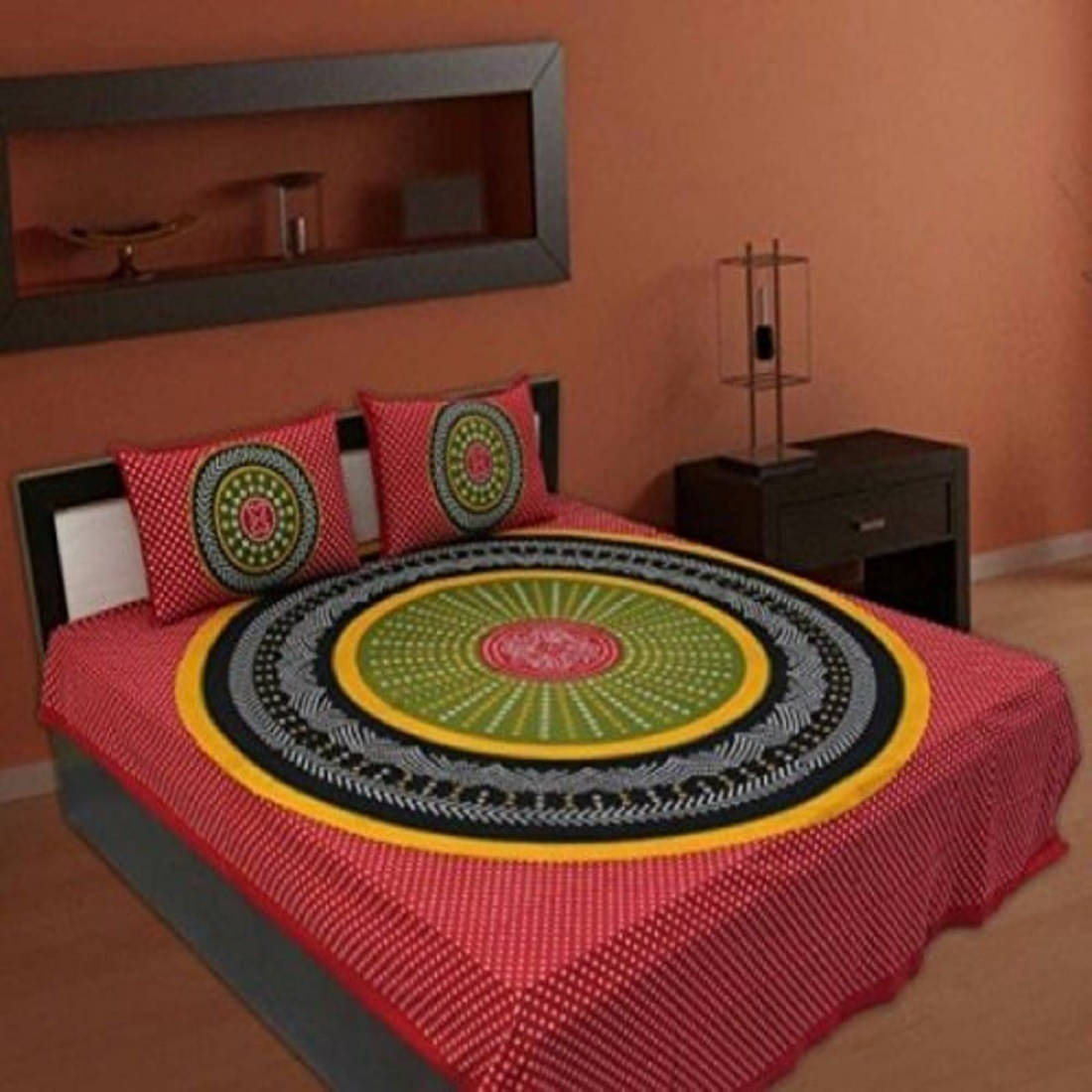 Navkaar Creation Cotton 1 Double Bedsheet with 2 Pillow Covers ( Multicolor ) Navkaar Creation Cotton 1 Double Bedsheet with 2 Pillow Covers ( Multicolor )