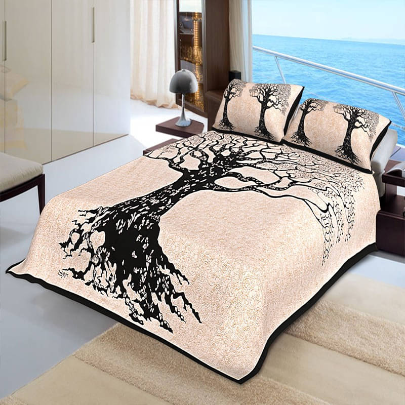 Navkaar Creation Cotton 1 Double Bedsheet with 2 Pillow Covers ( Black ) Navkaar Creation Cotton 1 Double Bedsheet with 2 Pillow Covers ( Black )