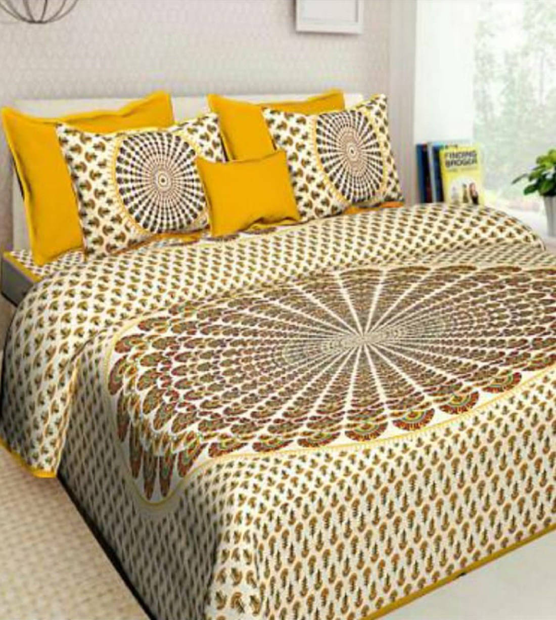     			Navkaar Creation Cotton 1 Double Bedsheet with 2 Pillow Covers ( Multicolor )