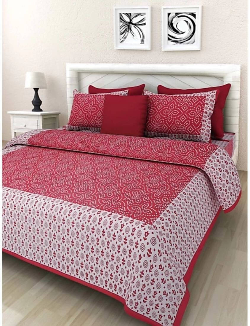     			Navkaar Creation Cotton 1 Double Bedsheet with 2 Pillow Covers ( Multicolor )