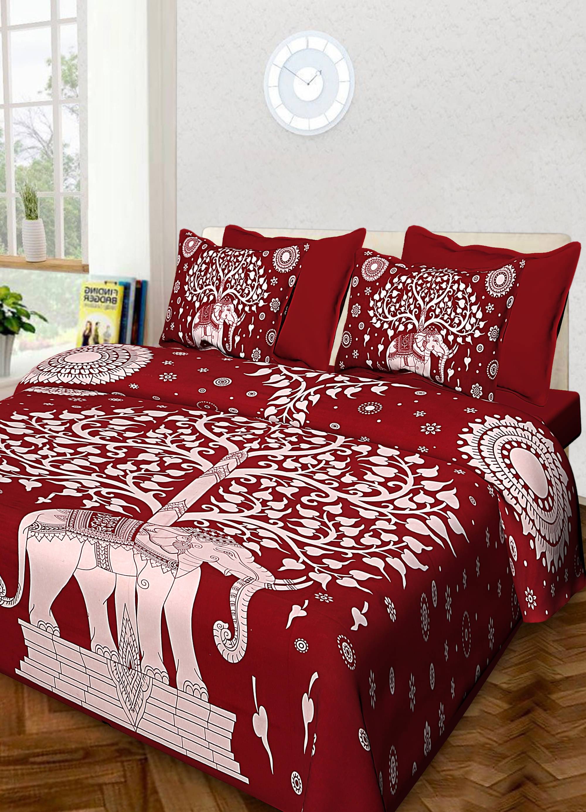 Navkaar Creation Cotton 1 Double Bedsheet with 2 Pillow Covers ( Multicolor ) Navkaar Creation Cotton 1 Double Bedsheet with 2 Pillow Covers ( Multicolor )