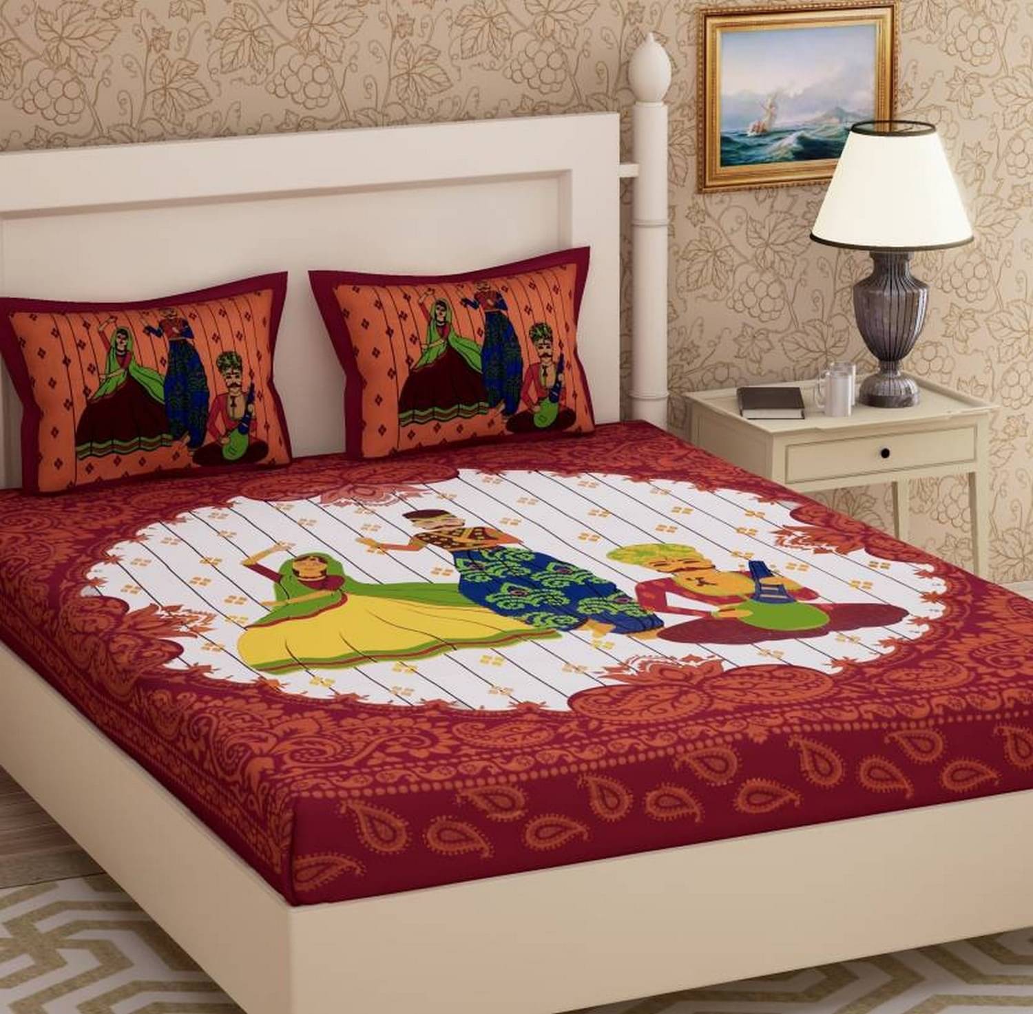Navkaar Creation Cotton 1 Double Bedsheet with 2 Pillow Covers ( White ) Navkaar Creation Cotton 1 Double Bedsheet with 2 Pillow Covers ( White )