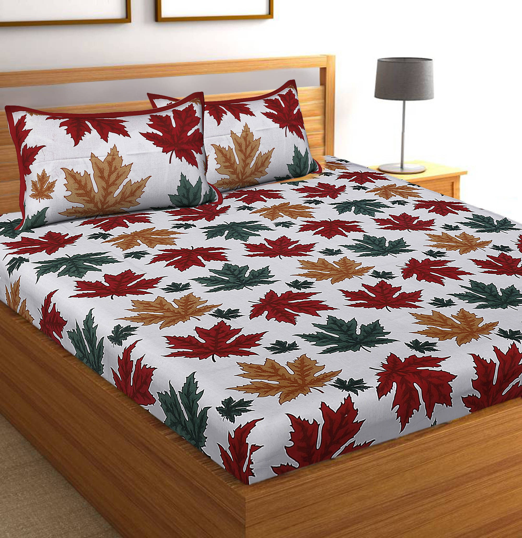     			Navkaar Creation Cotton 1 Double Bedsheet with 2 Pillow Covers ( Multicolor )