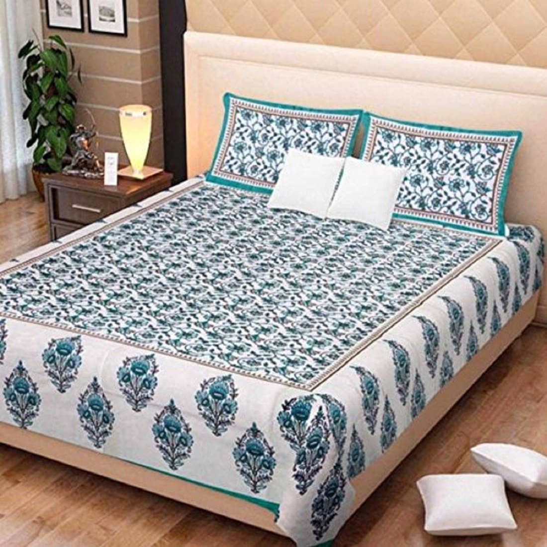 Navkaar Creation Cotton 1 Double Bedsheet with 2 Pillow Covers ( Multicolor ) Navkaar Creation Cotton 1 Double Bedsheet with 2 Pillow Covers ( Multicolor )