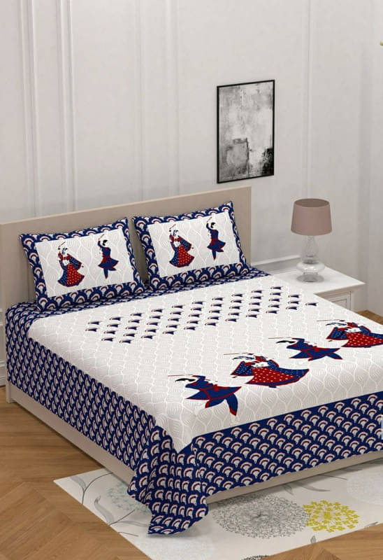     			Navkaar Creation Cotton 1 Double Bedsheet with 2 Pillow Covers ( Multicolor )