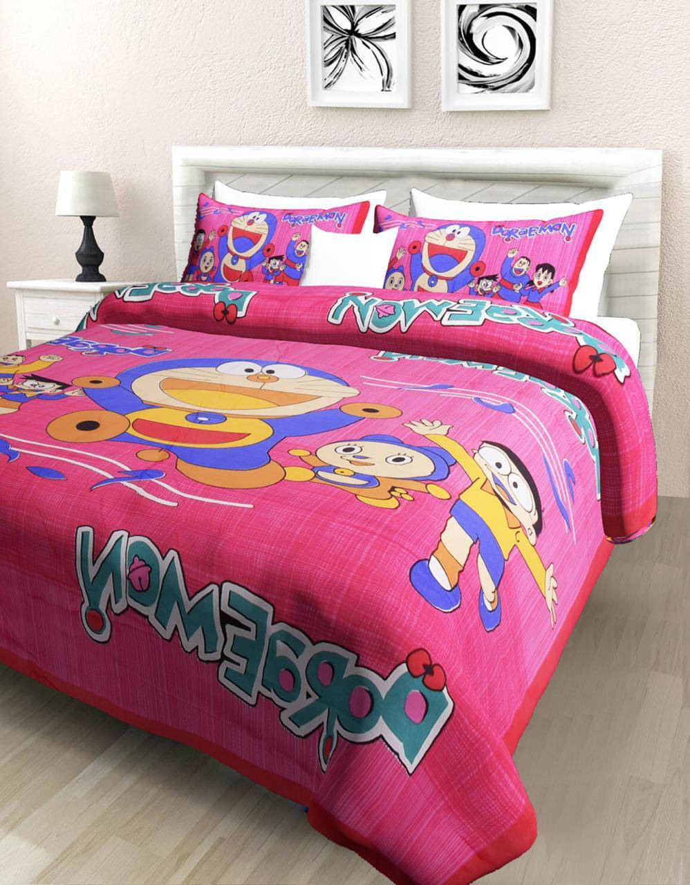Navkaar Creation Cotton 1 Double Bedsheet with 2 Pillow Covers ( Pink ) Navkaar Creation Cotton 1 Double Bedsheet with 2 Pillow Covers ( Pink )