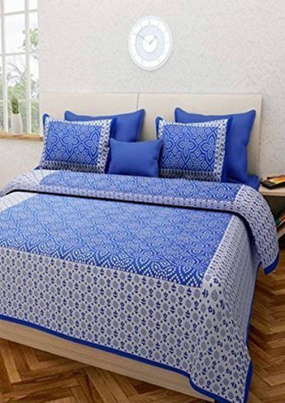 Navkaar Creation Cotton 1 Double Bedsheet with 2 Pillow Covers ( Blue ) Navkaar Creation Cotton 1 Double Bedsheet with 2 Pillow Covers ( Blue )