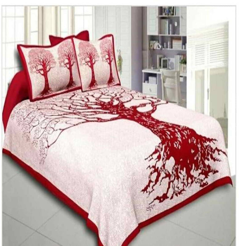 Navkaar Creation Cotton 1 Double Bedsheet with 2 Pillow Covers ( Red ) Navkaar Creation Cotton 1 Double Bedsheet with 2 Pillow Covers ( Red )