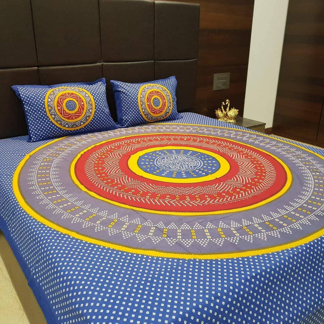 Navkaar Creation Cotton 1 Double Bedsheet with 2 Pillow Covers ( Blue ) Navkaar Creation Cotton 1 Double Bedsheet with 2 Pillow Covers ( Blue )