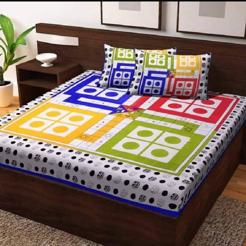     			Navkaar Creation Cotton 1 Double Bedsheet with 2 Pillow Covers ( Red )