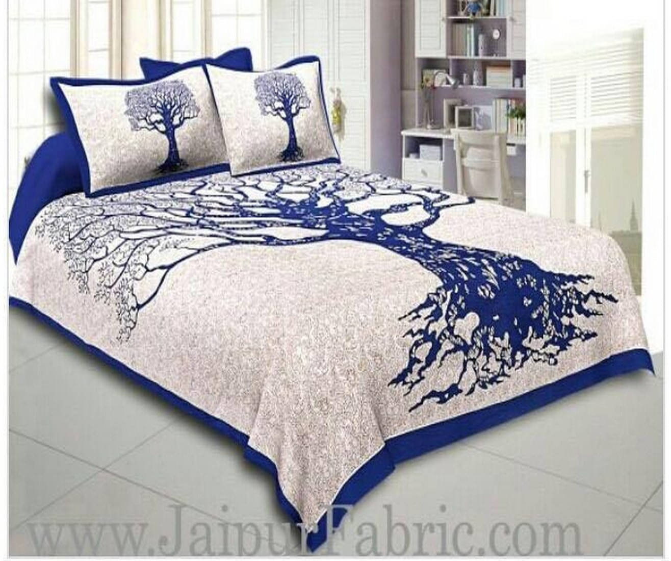 Navkaar Creation Cotton 1 Double Bedsheet with 2 Pillow Covers ( Blue ) Navkaar Creation Cotton 1 Double Bedsheet with 2 Pillow Covers ( Blue )