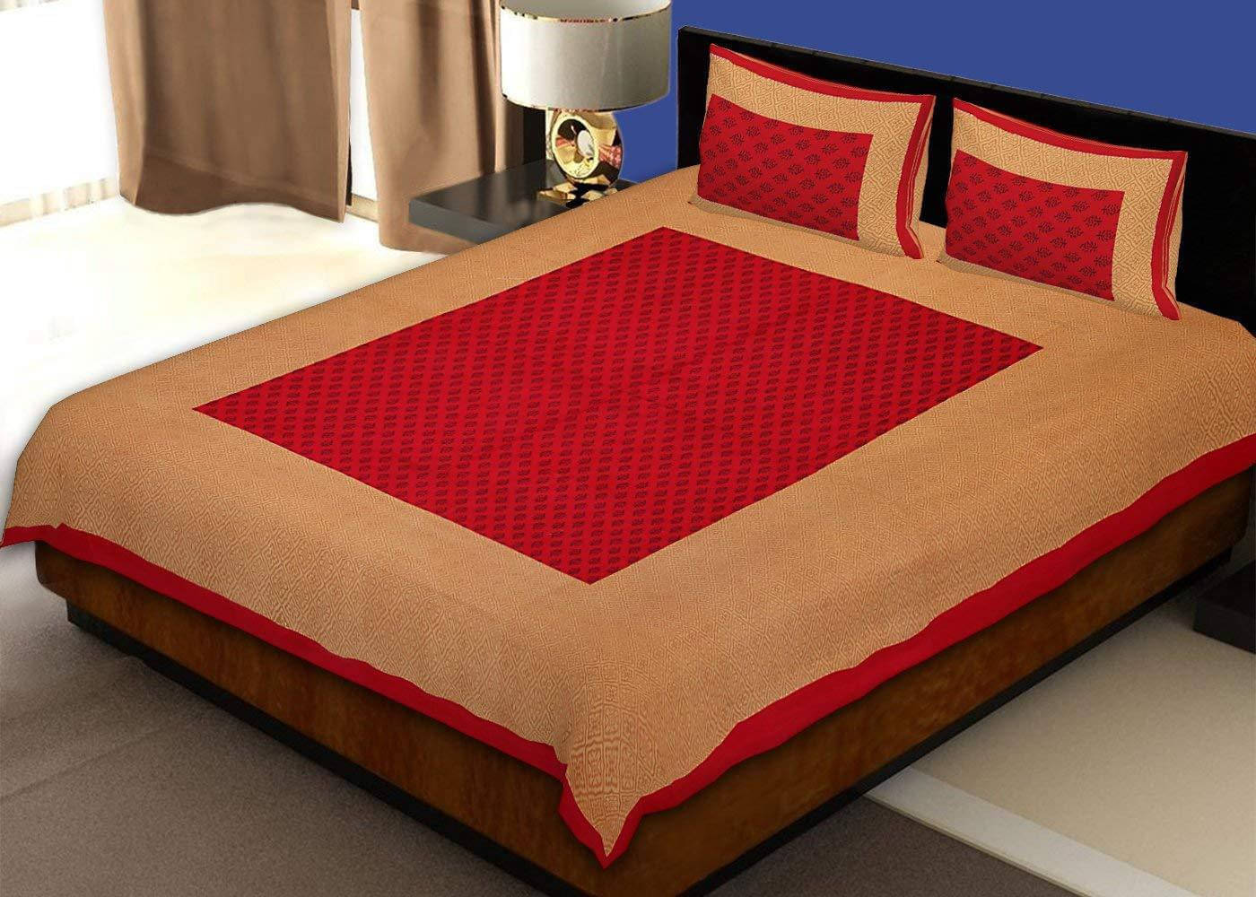 Navkaar Creation Cotton 1 Double Bedsheet with 2 Pillow Covers ( Red ) Navkaar Creation Cotton 1 Double Bedsheet with 2 Pillow Covers ( Red )
