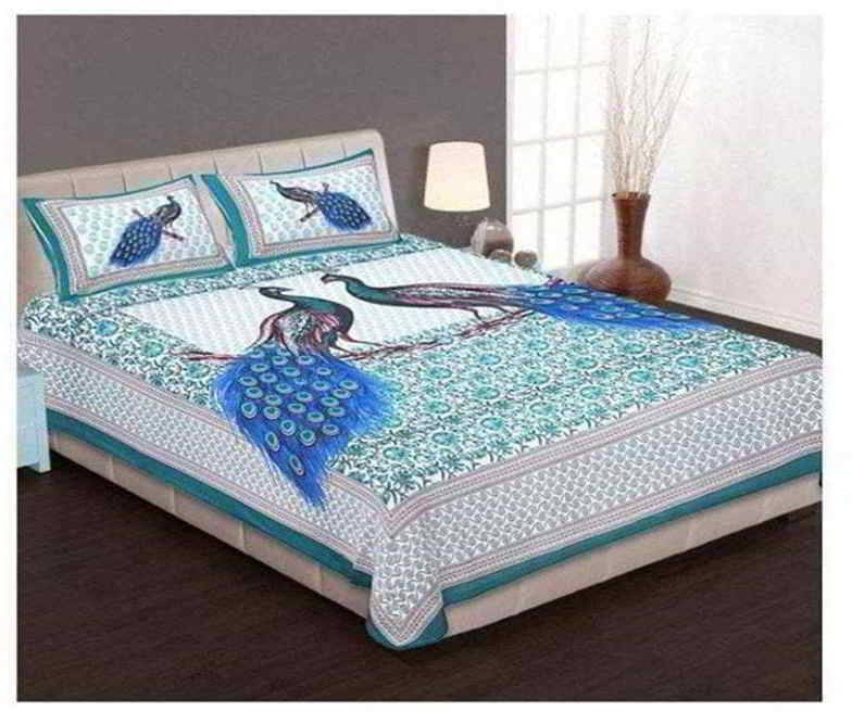 Navkaar Creation Cotton 1 Double Bedsheet with 2 Pillow Covers ( Blue ) Navkaar Creation Cotton 1 Double Bedsheet with 2 Pillow Covers ( Blue )