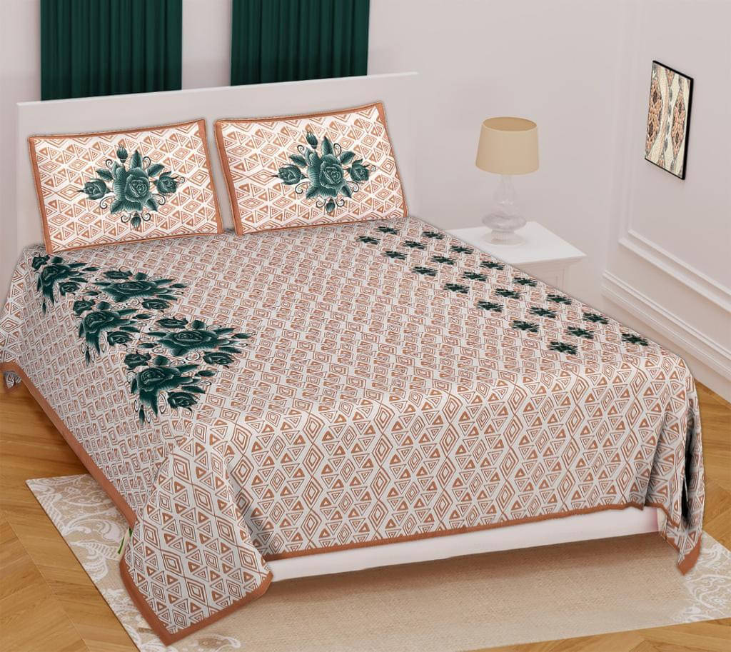     			Navkaar Creation Cotton 1 Double Bedsheet with 2 Pillow Covers ( Multicolor )