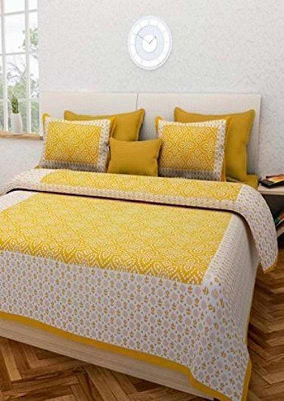 Navkaar Creation Cotton 1 Double Bedsheet with 2 Pillow Covers ( Yellow ) Navkaar Creation Cotton 1 Double Bedsheet with 2 Pillow Covers ( Yellow )