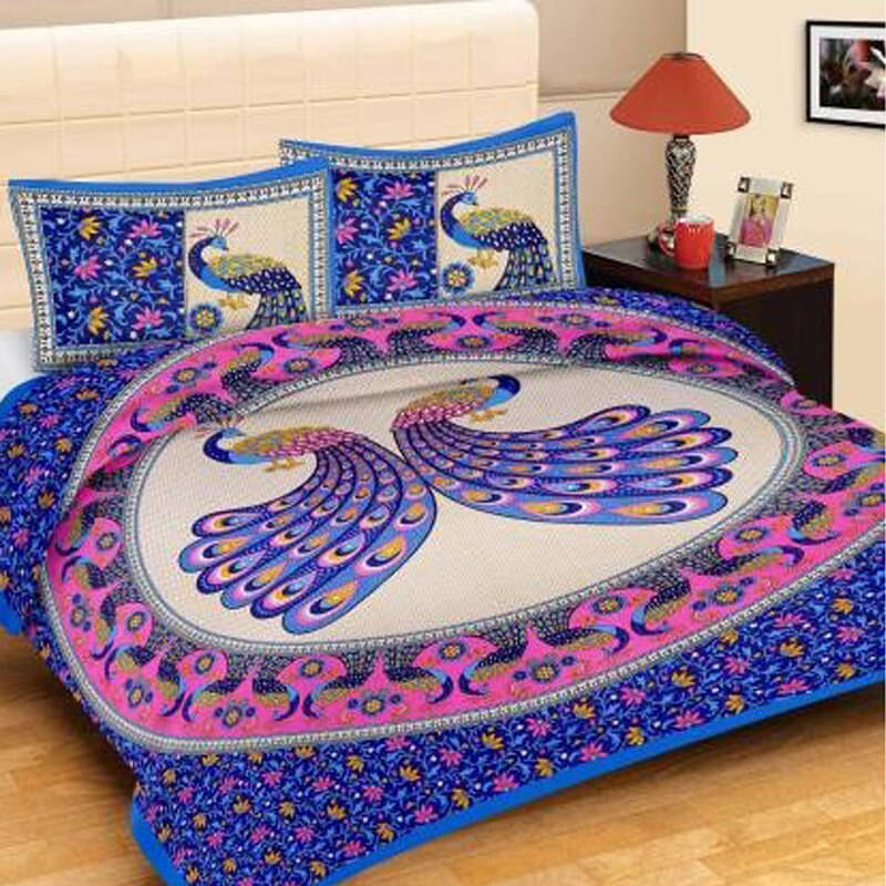 Navkaar Creation Cotton 1 Double Bedsheet with 2 Pillow Covers ( Blue ) Navkaar Creation Cotton 1 Double Bedsheet with 2 Pillow Covers ( Blue )