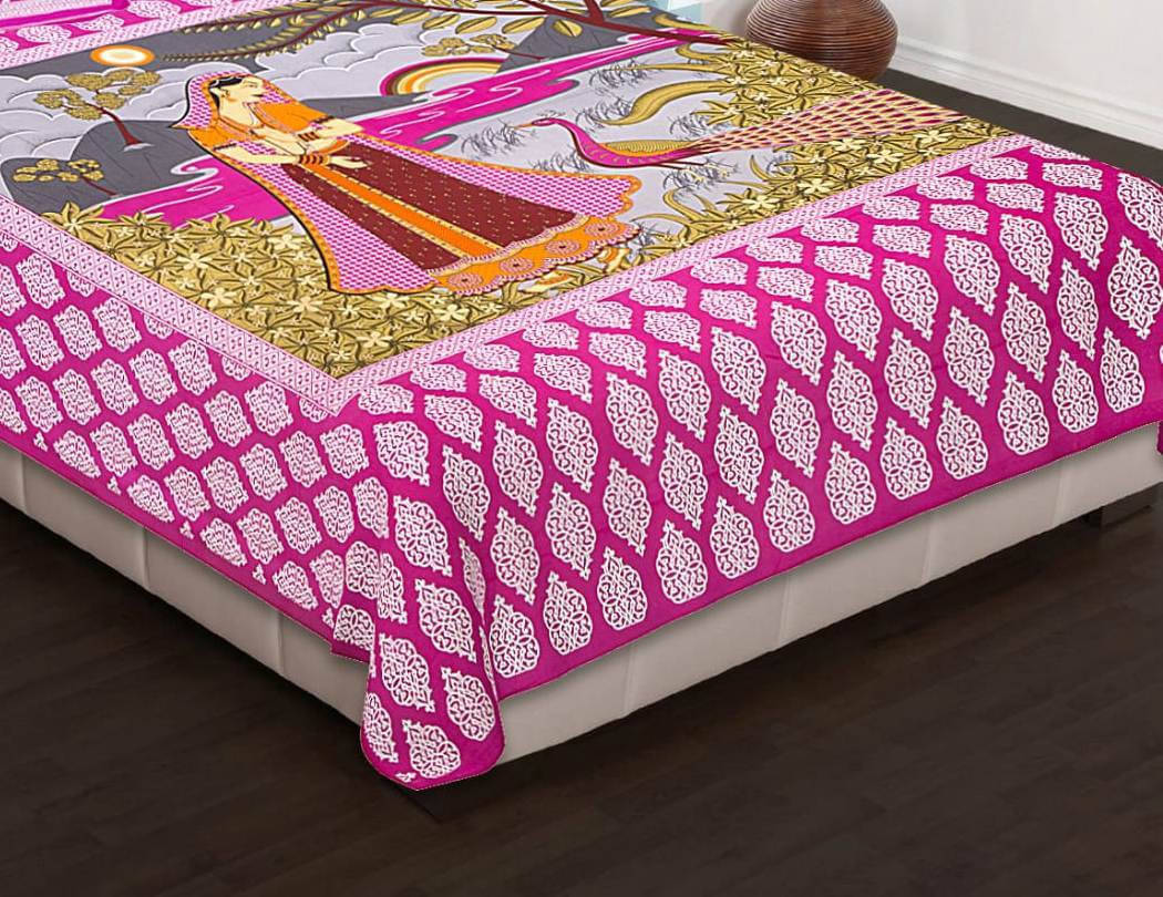    			Navkaar Creation Cotton 1 Double Bedsheet with 2 Pillow Covers ( Multicolor )