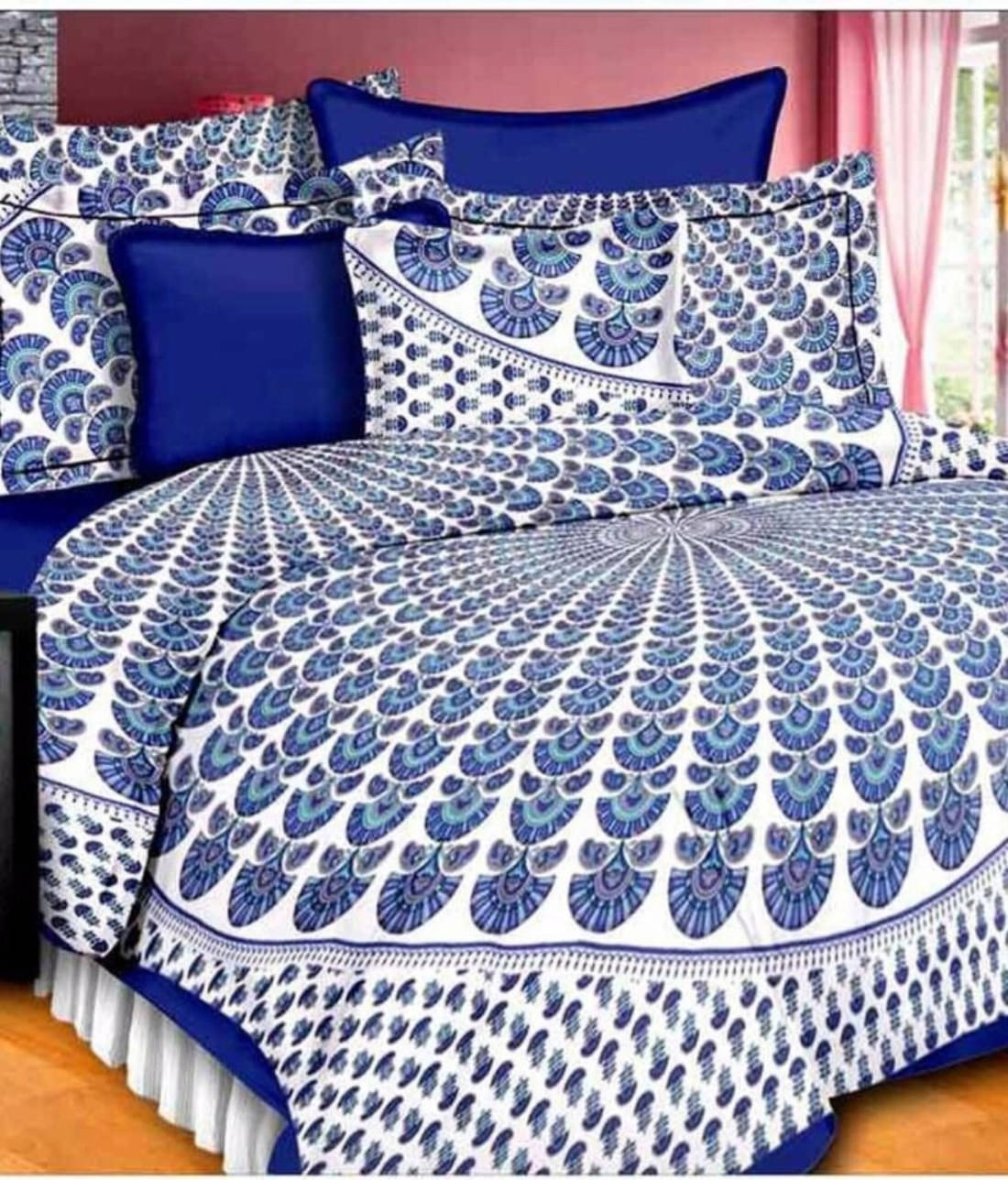 Navkaar Creation Cotton 1 Double Bedsheet with 2 Pillow Covers ( Red ) Navkaar Creation Cotton 1 Double Bedsheet with 2 Pillow Covers ( Red )