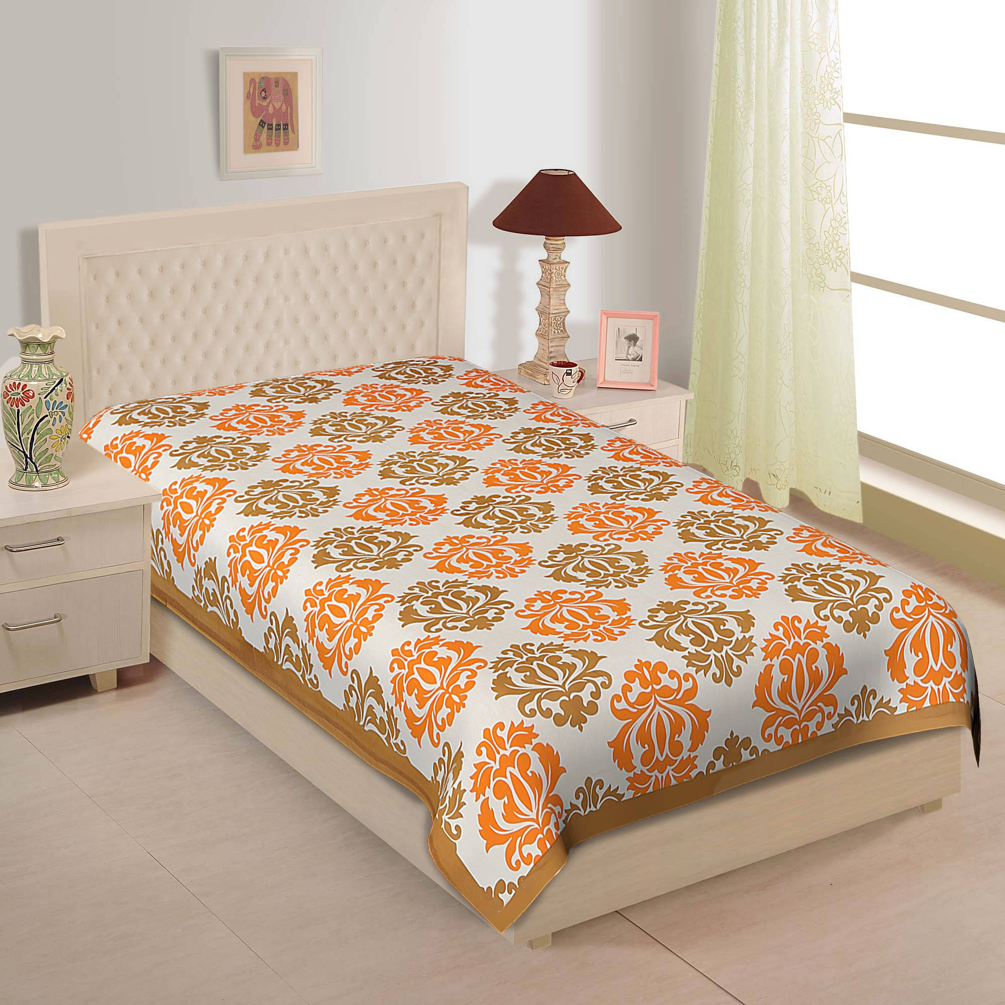 Navkaar Creation Cotton 1 Single Bedsheet with 2 Pillow Covers ( Red ) Navkaar Creation Cotton 1 Single Bedsheet with 2 Pillow Covers ( Red )
