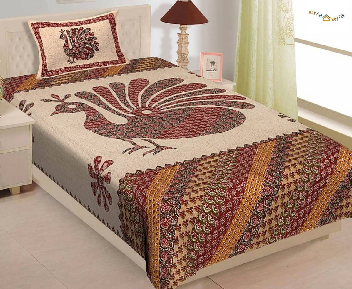 Navkaar Creation Cotton 1 Single Bedsheet with 2 Pillow Covers ( Multicolor ) Navkaar Creation Cotton 1 Single Bedsheet with 2 Pillow Covers ( Multicolor )