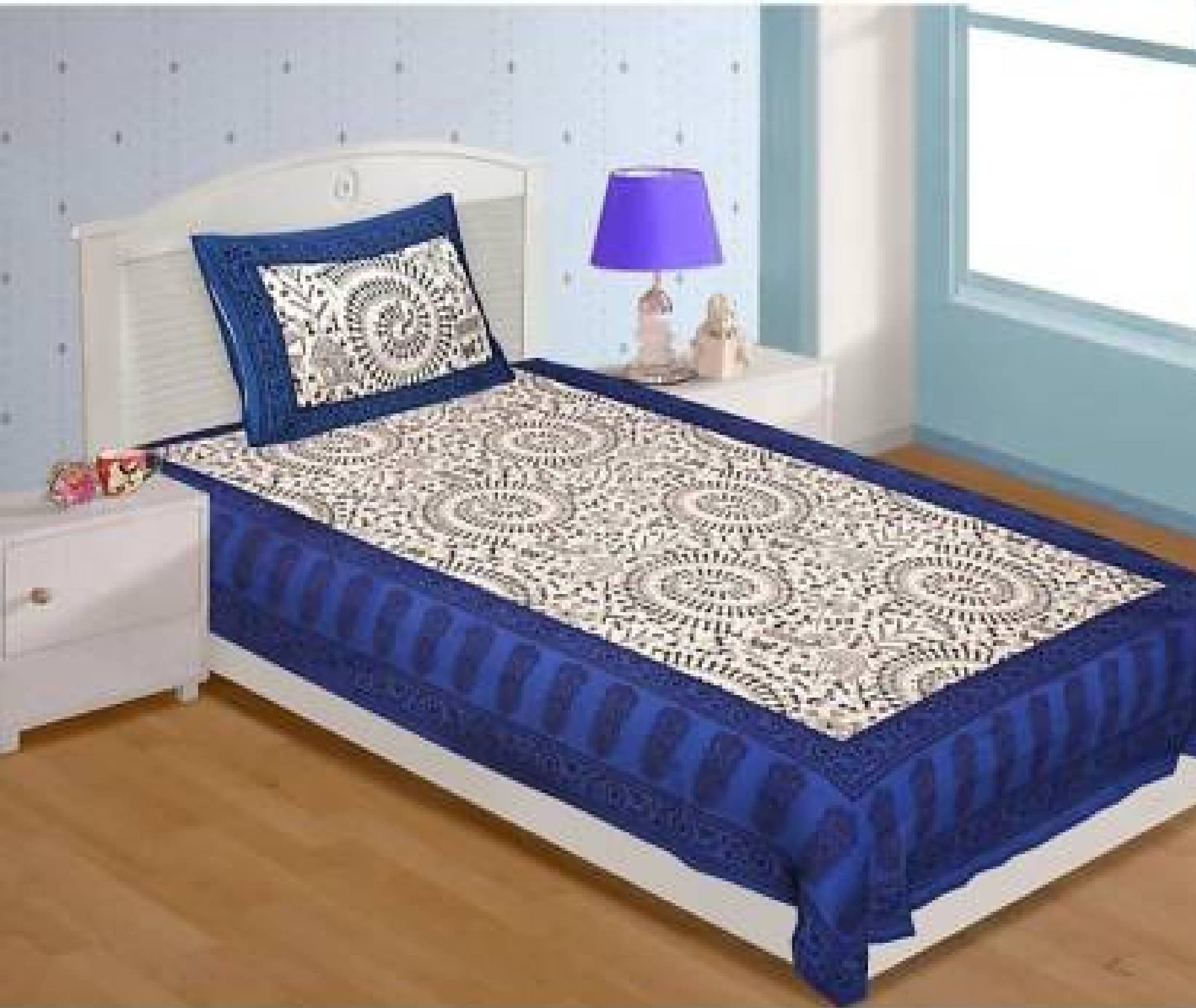 Navkaar Creation Cotton 1 Single Bedsheet with 2 Pillow Covers ( Multicolor ) Navkaar Creation Cotton 1 Single Bedsheet with 2 Pillow Covers ( Multicolor )
