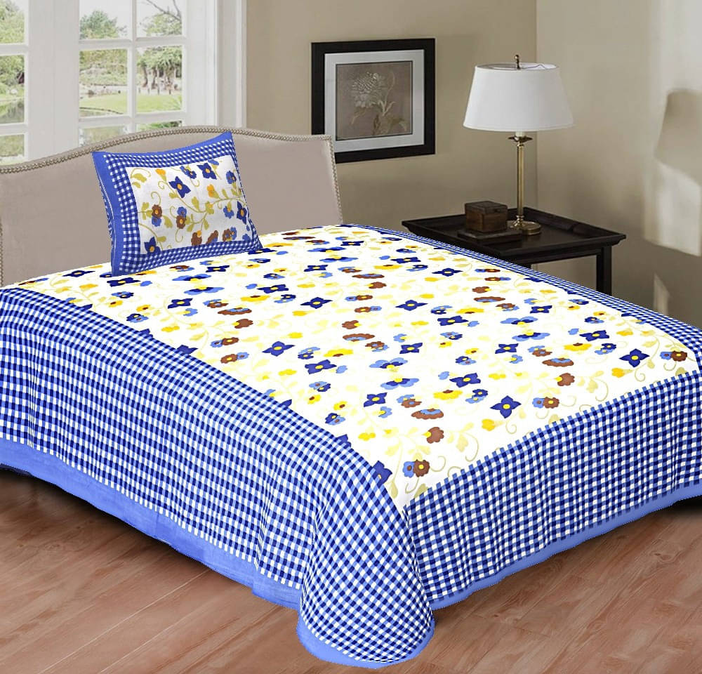 Navkaar Creation Cotton 1 Single Bedsheet with 2 Pillow Covers ( Multicolor ) Navkaar Creation Cotton 1 Single Bedsheet with 2 Pillow Covers ( Multicolor )