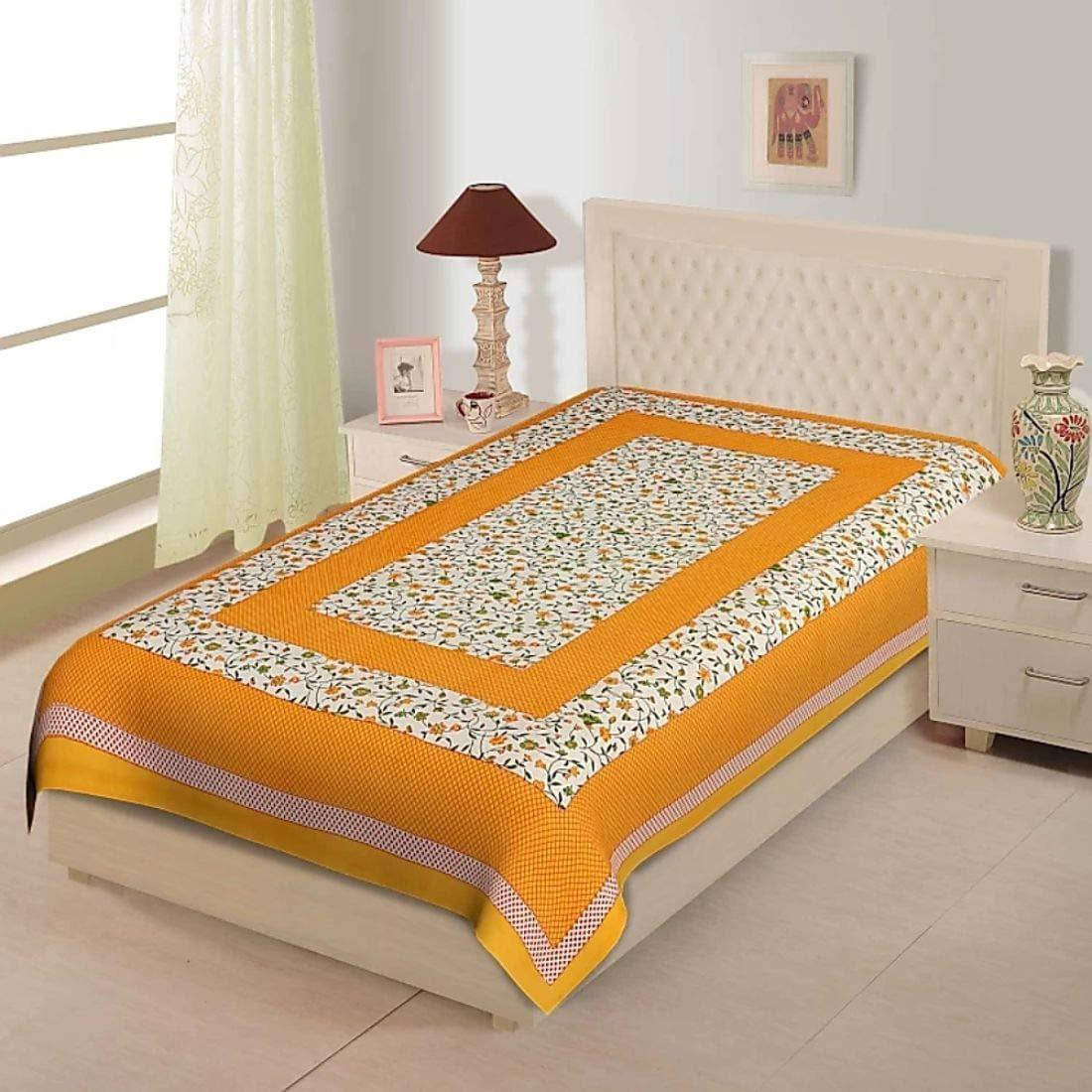     			Navkaar Creation Cotton 1 Single Bedsheet with 2 Pillow Covers ( Multicolor )