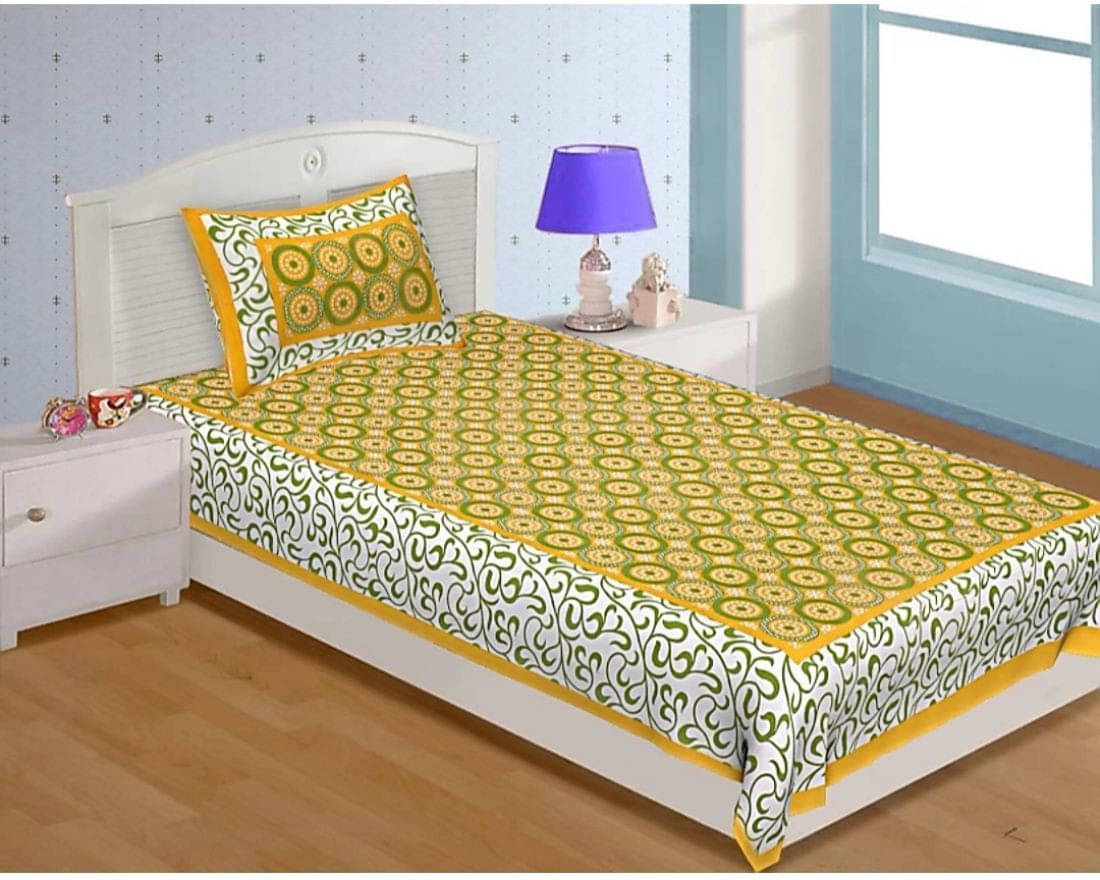 Navkaar Creation Cotton 1 Single Bedsheet with 2 Pillow Covers ( Multicolor ) Navkaar Creation Cotton 1 Single Bedsheet with 2 Pillow Covers ( Multicolor )