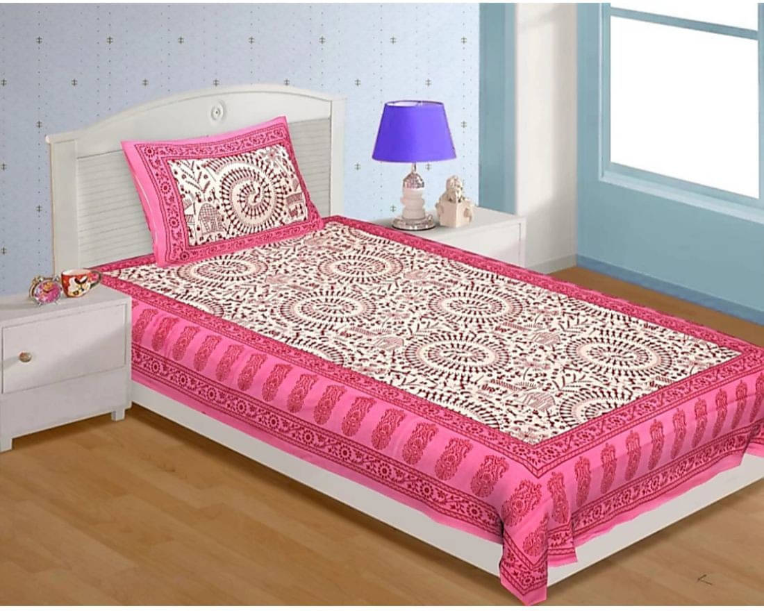     			Navkaar Creation Cotton 1 Single Bedsheet with 2 Pillow Covers ( Multicolor )