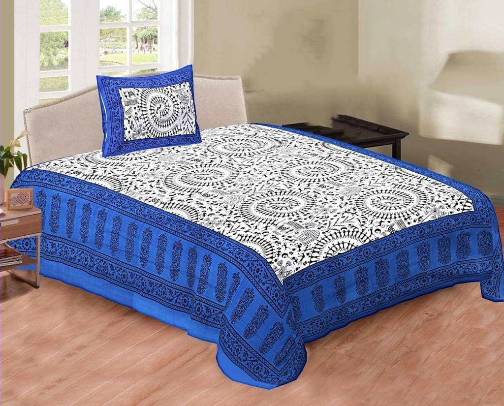Navkaar Creation Cotton 1 Single Bedsheet with 2 Pillow Covers ( Multicolor ) Navkaar Creation Cotton 1 Single Bedsheet with 2 Pillow Covers ( Multicolor )