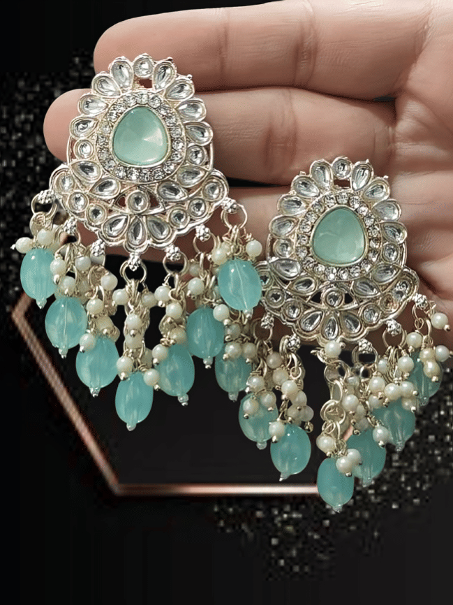    			Opus Gems Light Blue Chandelier Earrings ( Pack of 1 )