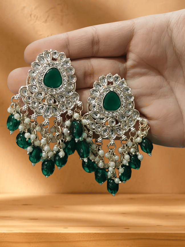     			Opus Gems Light Green Chandelier Earrings ( Pack of 1 )