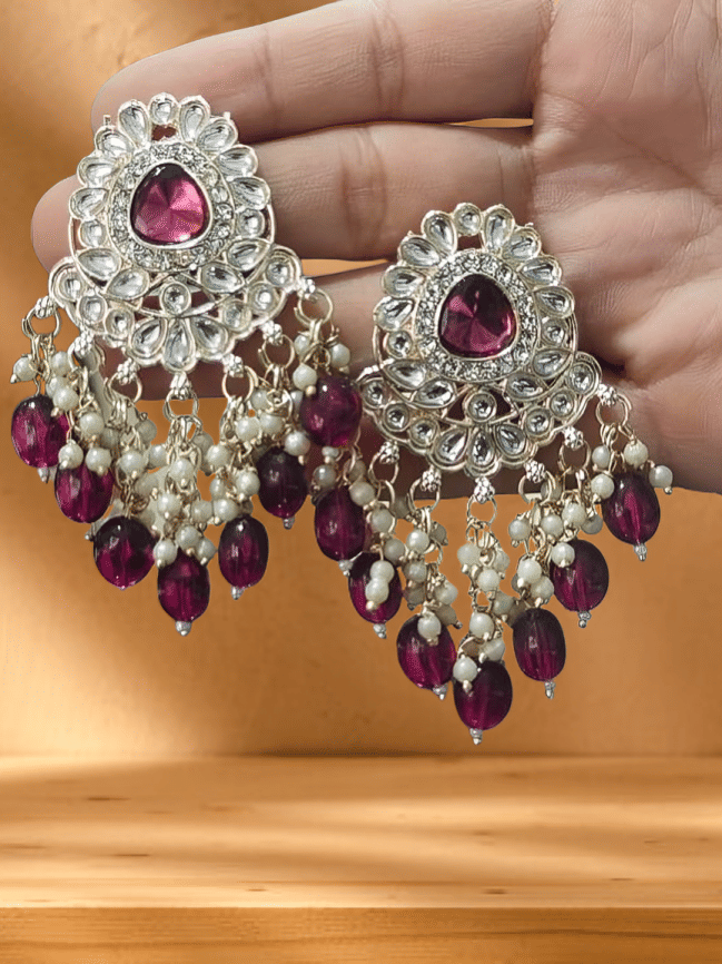     			Opus Gems Maroon Chandelier Earrings ( Pack of 1 )