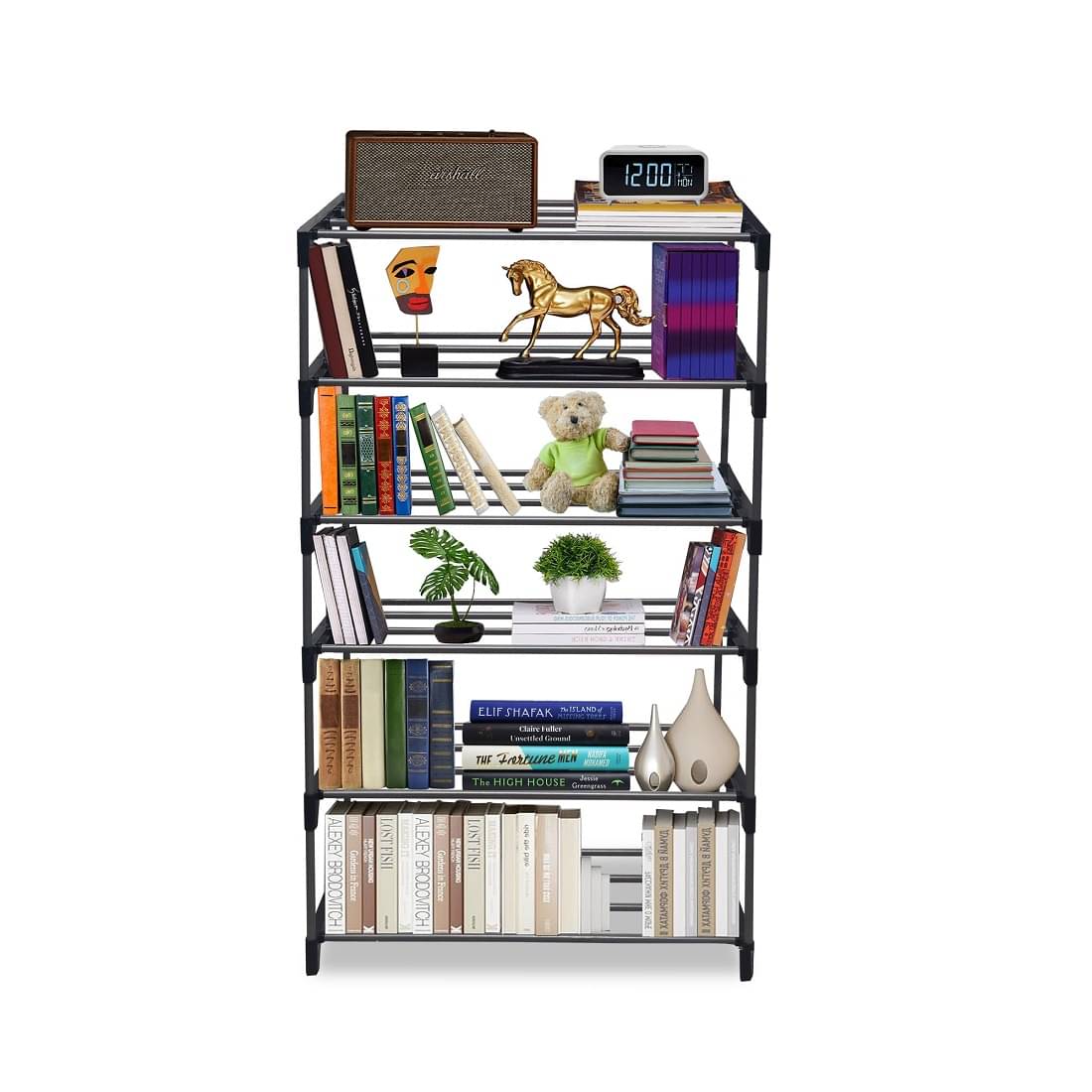 PHILOSHOP 6 Layer Open Shoe Rack Stand With Metal Pipe Shoe Storage for Home & Office (Silver) PHILOSHOP 6 Layer Open Shoe Rack Stand With Metal Pipe Shoe Storage for Home & Office (Silver)