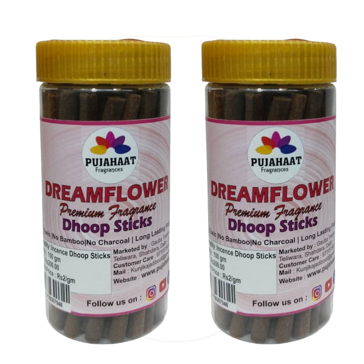     			Pujahaat Incense Dhoop Sticks Fruity 200 gm ( Pack of 2 )