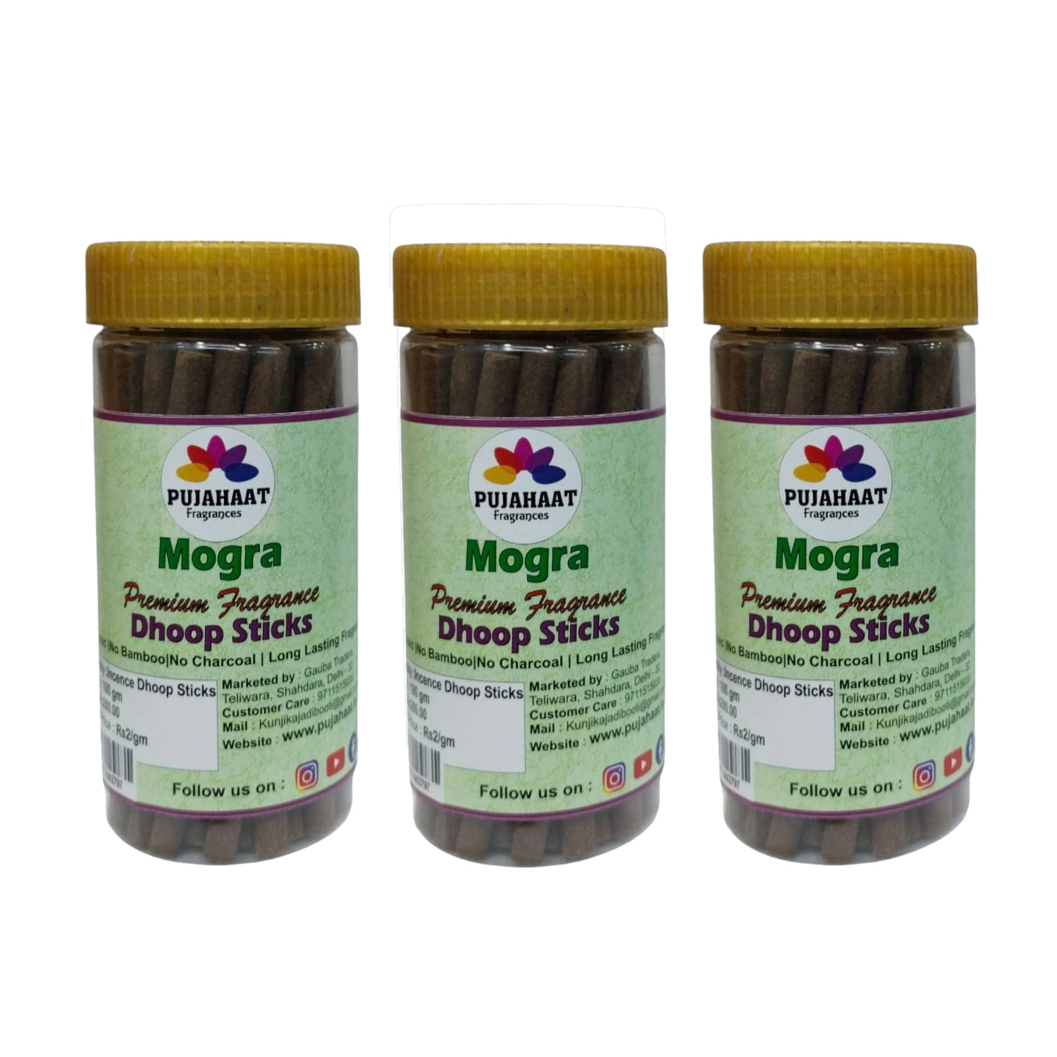     			Pujahaat Incense Dhoop Sticks Mogra 300 gm ( Pack of 3 )