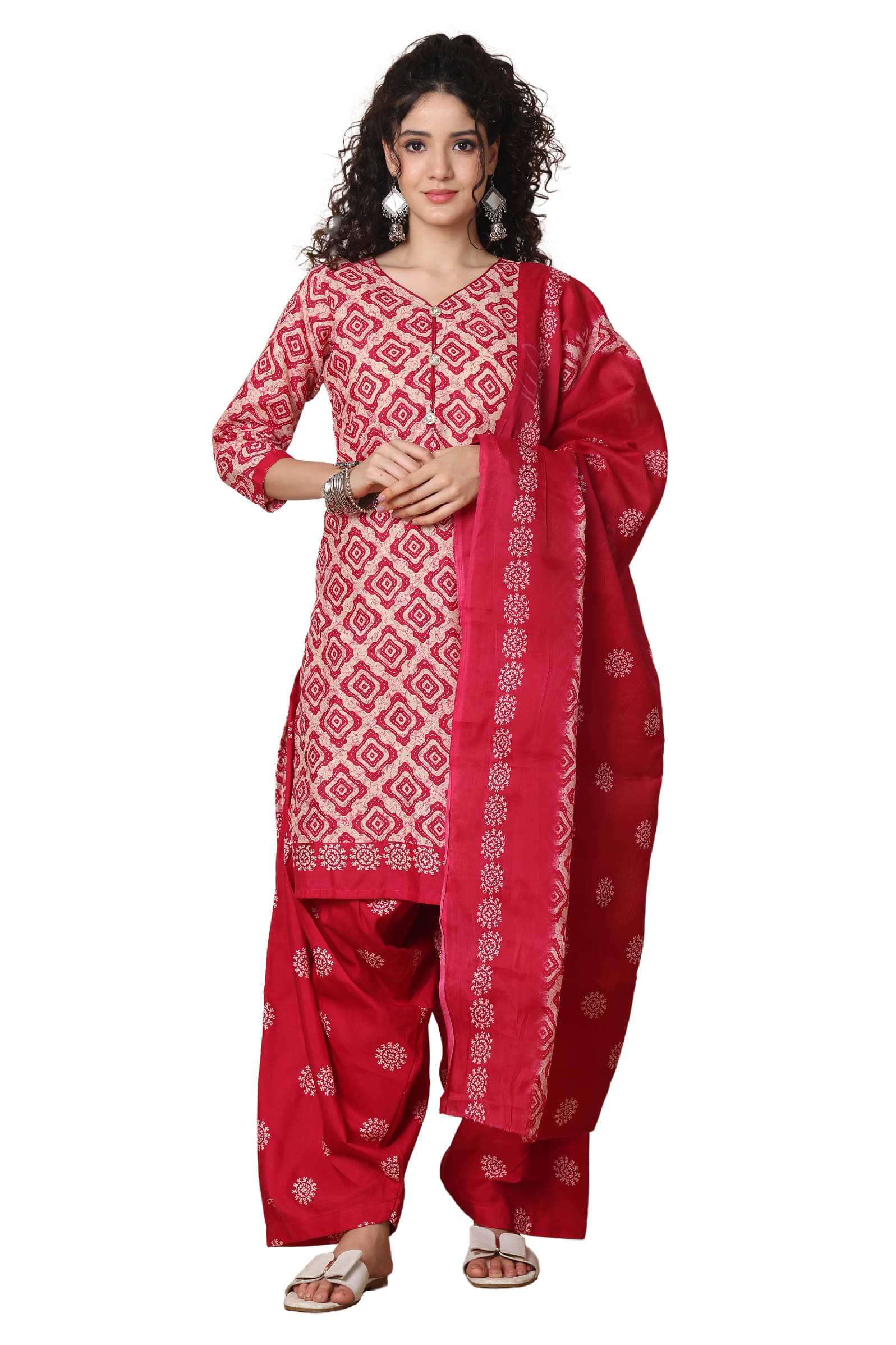 Rajnandini Women Cotton Blend Printed Straight Kurti With Patiala Salwar ( Beige ) Rajnandini Women Cotton Blend Printed Straight Kurti With Patiala Salwar ( Beige )