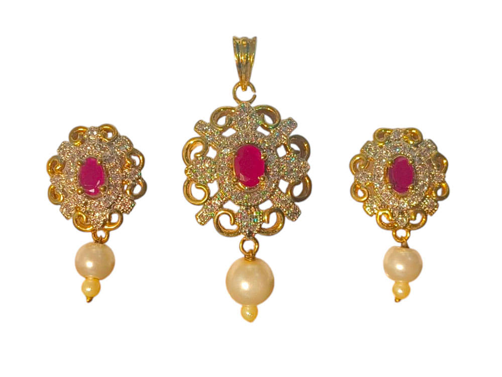     			RinGold Red Pendant set ( Pack of 1 )
