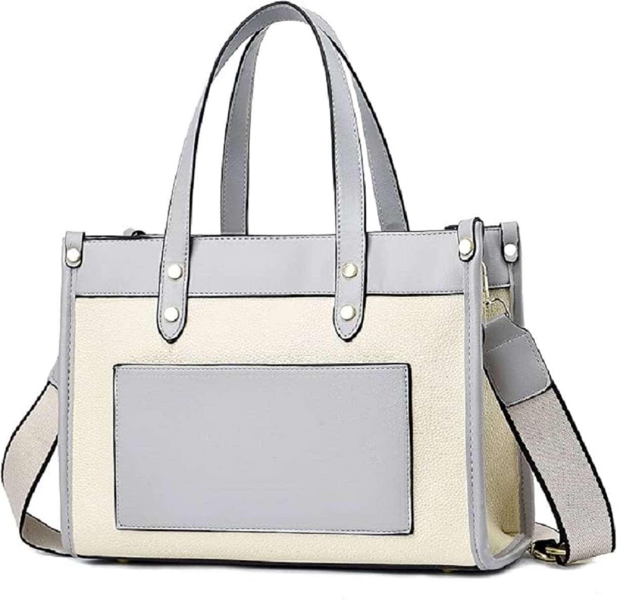     			SAKWOODS Shoulder Bag PU Set of 1 ( White,Grey )
