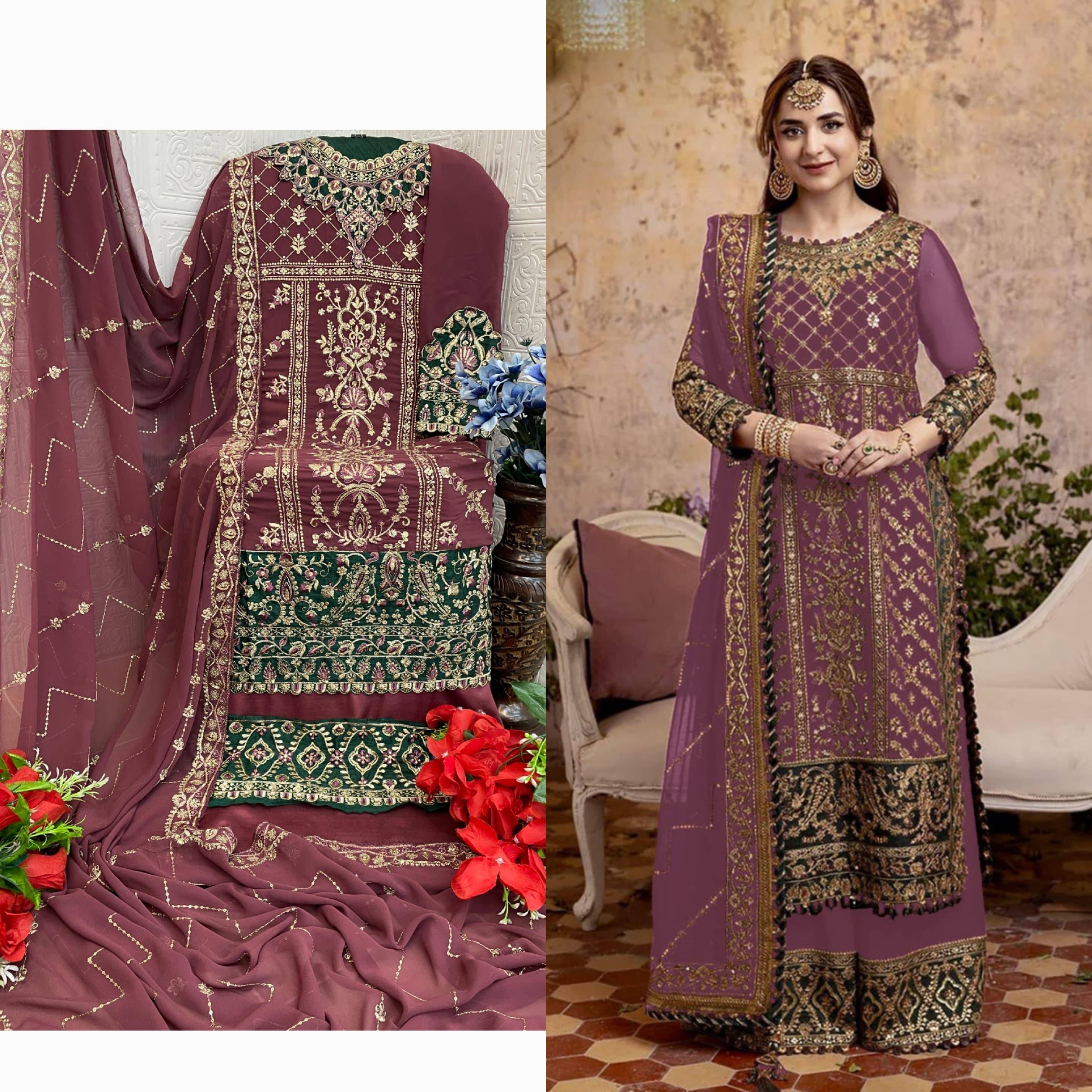     			SARSH Women Georgette Unstitched Dress Material ( Pink )