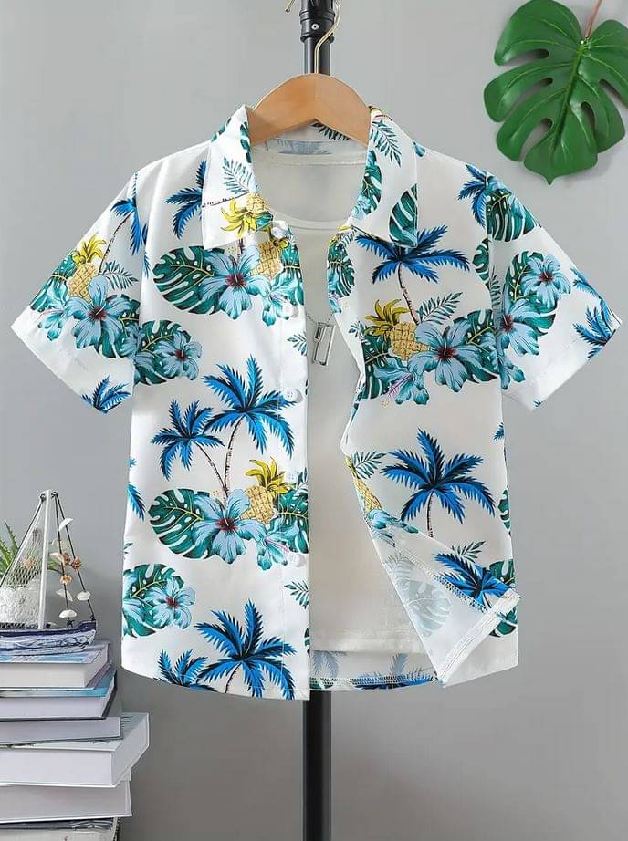     			SHREE VANKIYA HANUMANJI FASHION Pack of 1 Boys 100% Cotton Half Sleeves Shirt ( Blue )