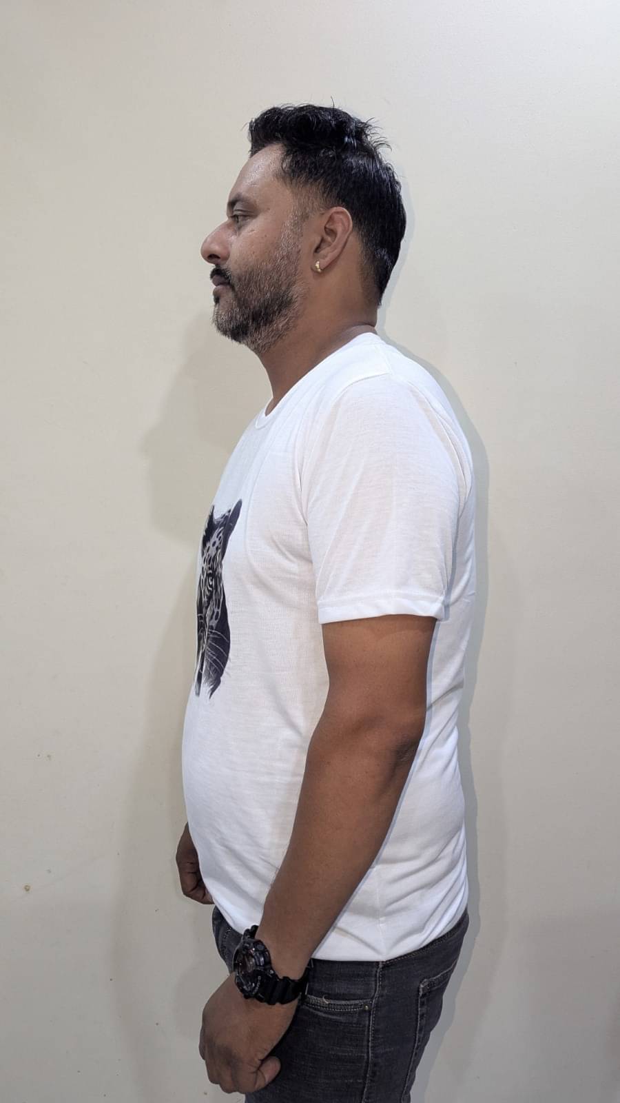 Sista's Men Cotton Oversized Fit Printed T-Shirt ( White ) Sista's Men Cotton Oversized Fit Printed T-Shirt ( White )