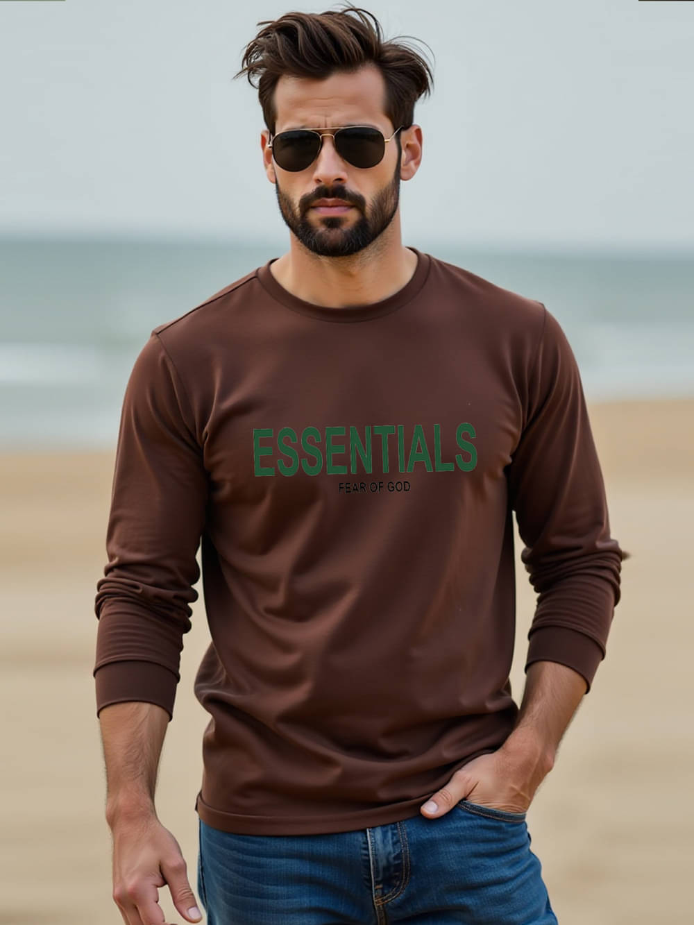     			VIOUR Men Cotton Regular Fit Printed T-Shirt ( Brown )