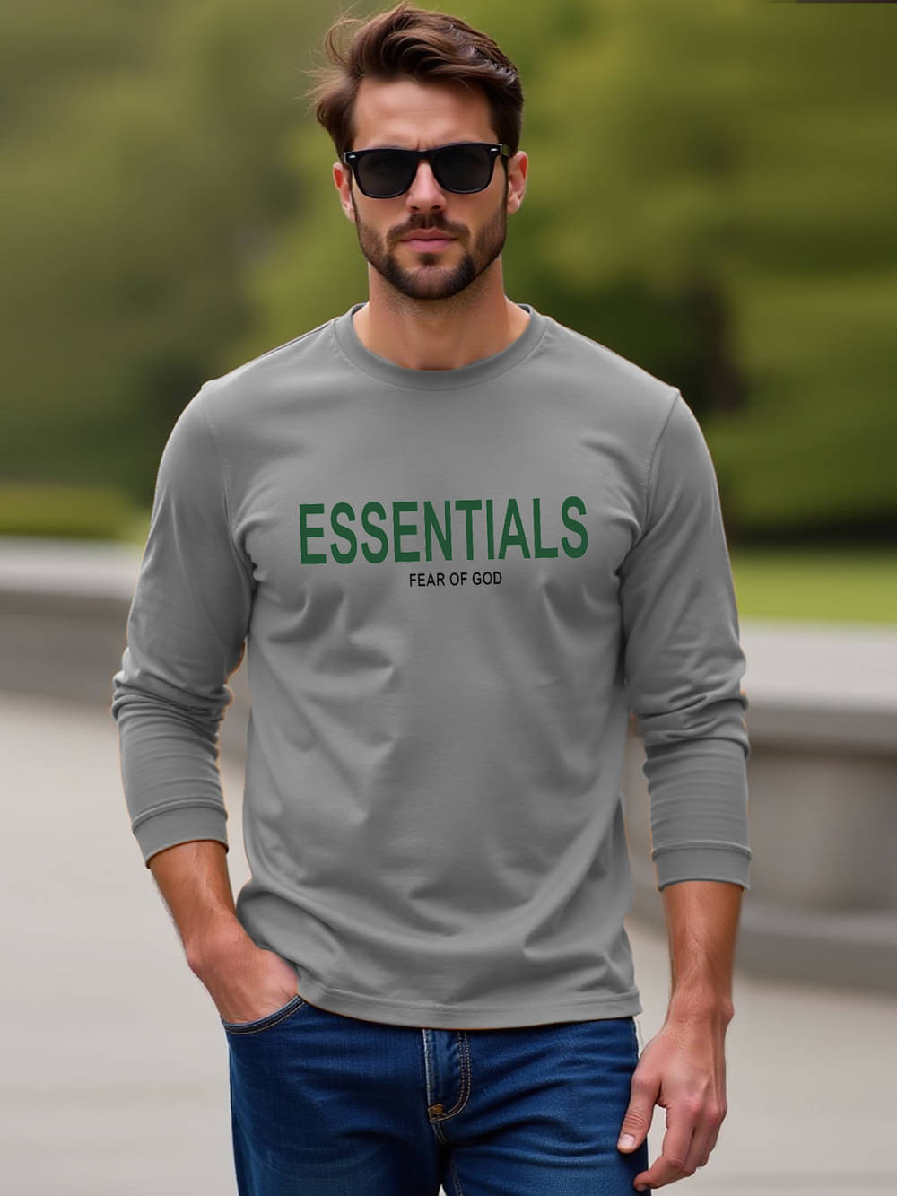     			VIOUR Men Cotton Regular Fit Printed T-Shirt ( Grey )