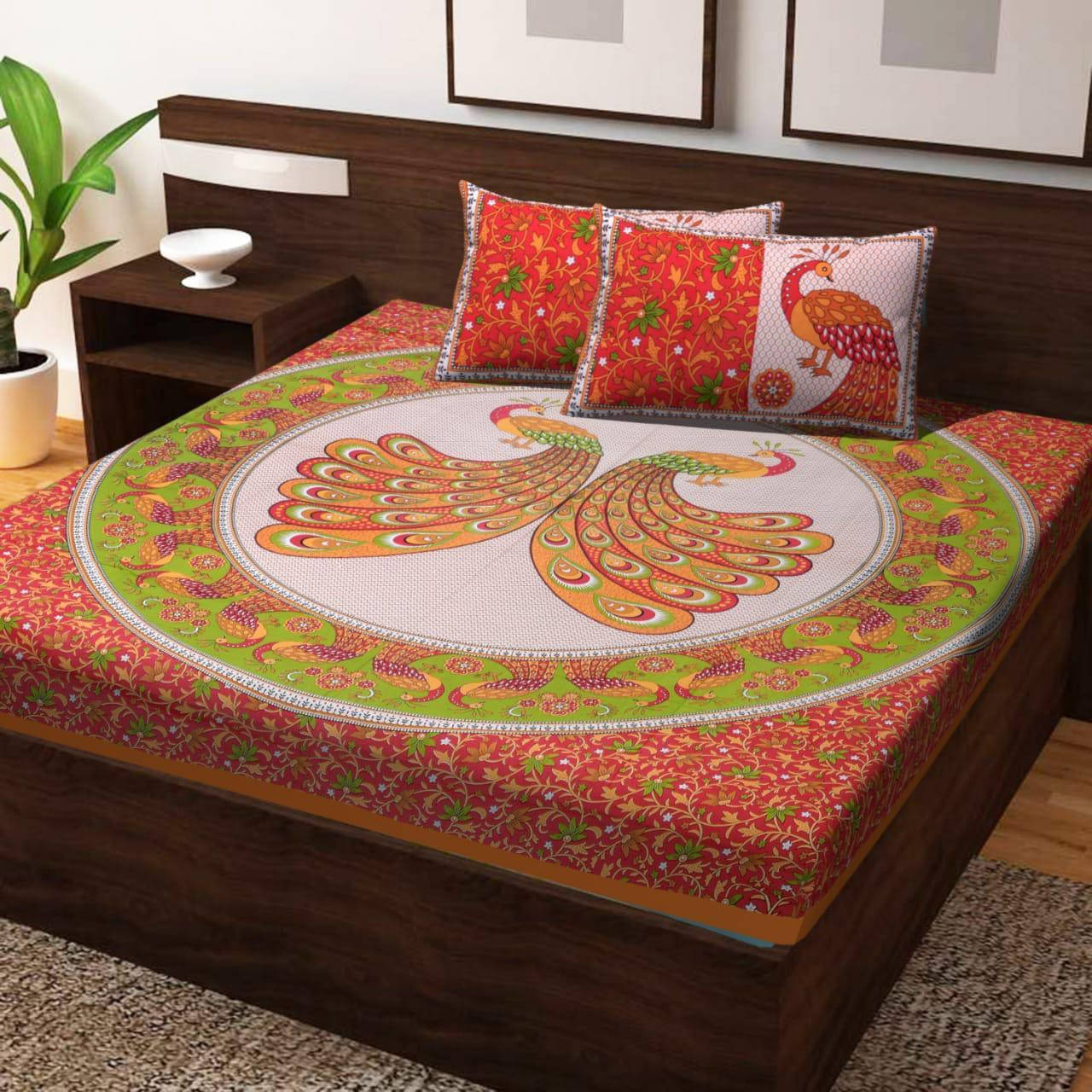 WAR TRADE Cotton 1 Double Bedsheet with 2 Pillow Covers ( Red ) WAR TRADE Cotton 1 Double Bedsheet with 2 Pillow Covers ( Red )