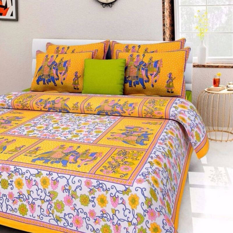 WAR TRADE Cotton 1 Double Bedsheet with 2 Pillow Covers ( Red ) WAR TRADE Cotton 1 Double Bedsheet with 2 Pillow Covers ( Red )