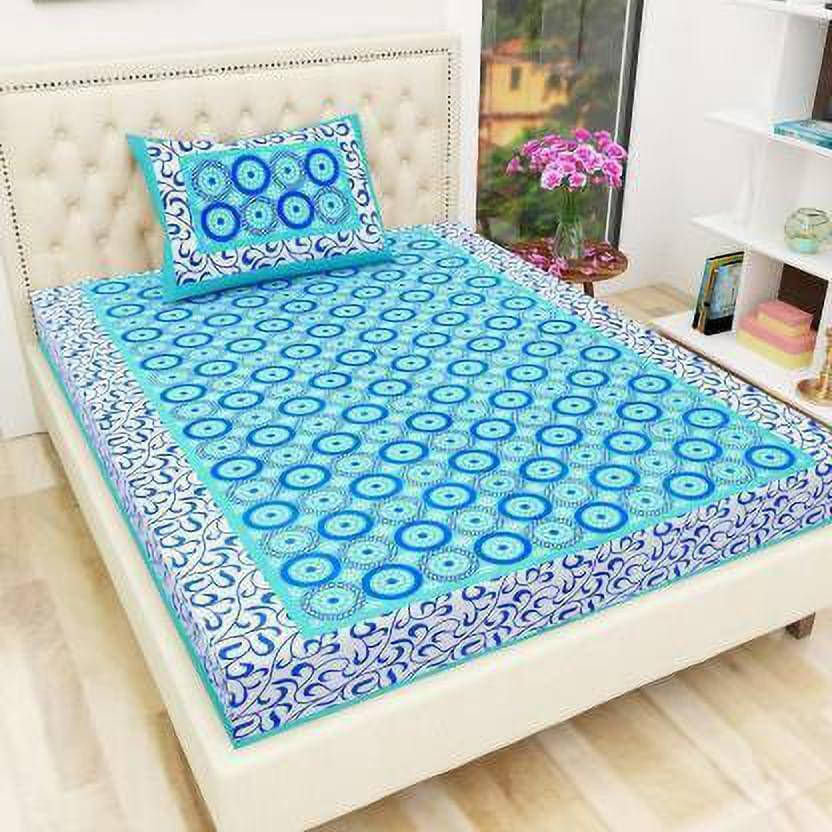 WAR TRADE Cotton 1 Single Bedsheet with 2 Pillow Covers ( Multicolor ) WAR TRADE Cotton 1 Single Bedsheet with 2 Pillow Covers ( Multicolor )