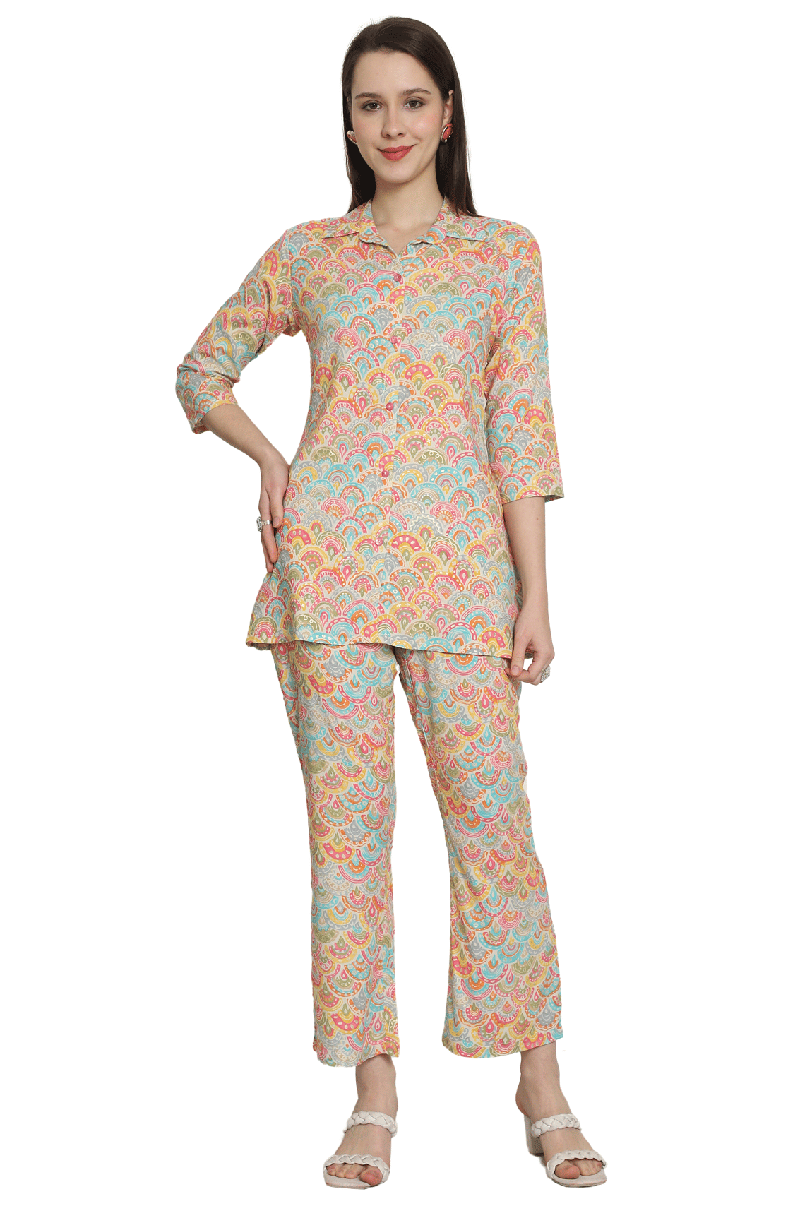 wonder weave Women's Rayon Printed Straight Kurti - ( Multicoloured )     			wonder weave Women's Rayon Printed Straight Kurti - ( Multicoloured )