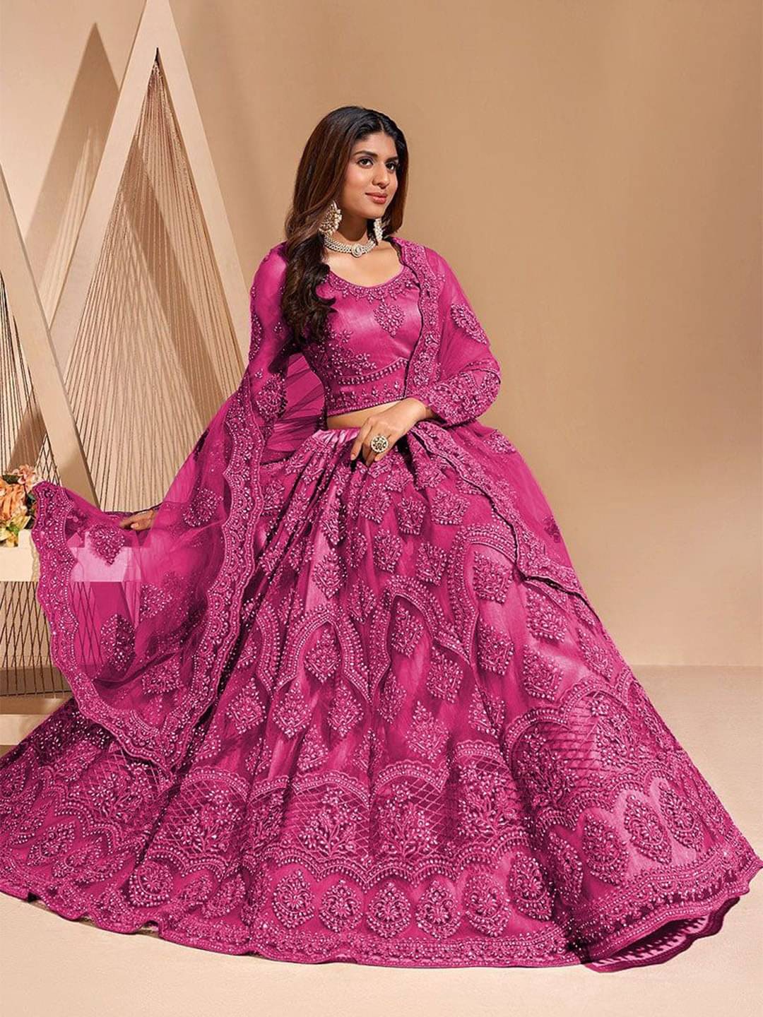 A TO Z CART Peach Net Unstitched Semi Stitched Lehenga Single A TO Z CART Peach Net Unstitched Semi Stitched Lehenga Single